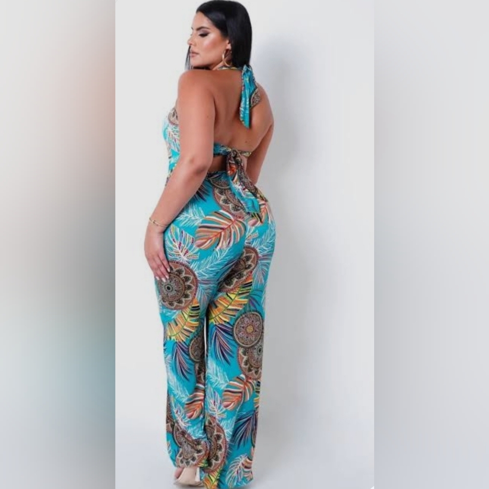 BLUE OASIS JUMPSUIT TALL GIRL FRIENDLY - Picture 2 of 2